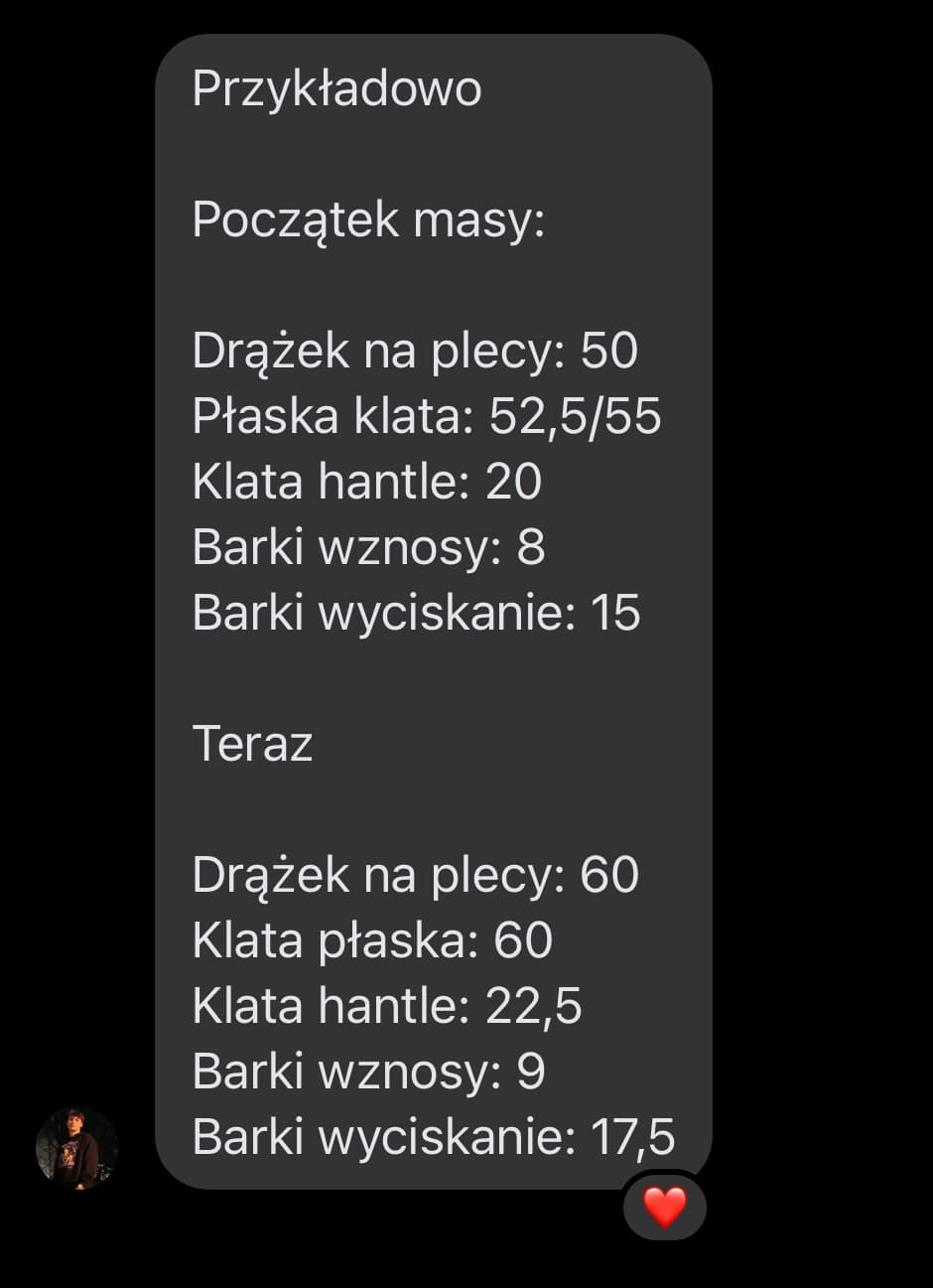 Opinia klienta - progres na ciężarach